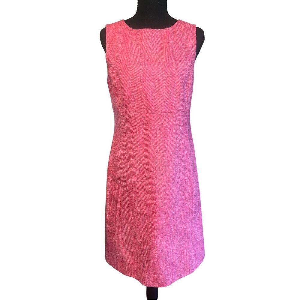 Boden woman’s 6R British tweed 100% wool pink shift sleeveless dress career